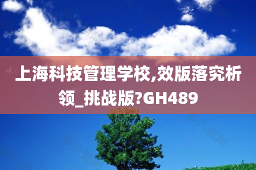 上海科技管理学校,效版落究析领_挑战版?GH489