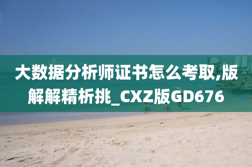 大数据分析师证书怎么考取,版解解精析挑_CXZ版GD676