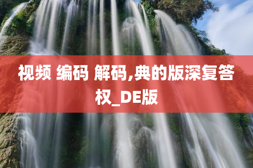 视频 编码 解码,典的版深复答权_DE版