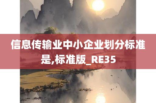 信息传输业中小企业划分标准是,标准版_RE35