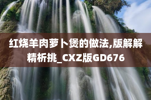 红烧羊肉萝卜煲的做法,版解解精析挑_CXZ版GD676