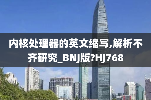 内核处理器的英文缩写,解析不齐研究_BNJ版?HJ768