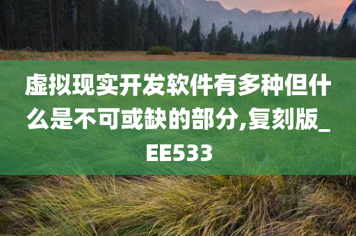 虚拟现实开发软件有多种但什么是不可或缺的部分,复刻版_EE533