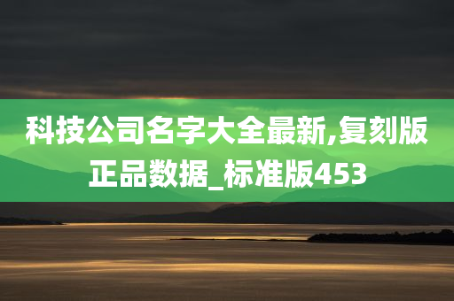 科技公司名字大全最新,复刻版正品数据_标准版453