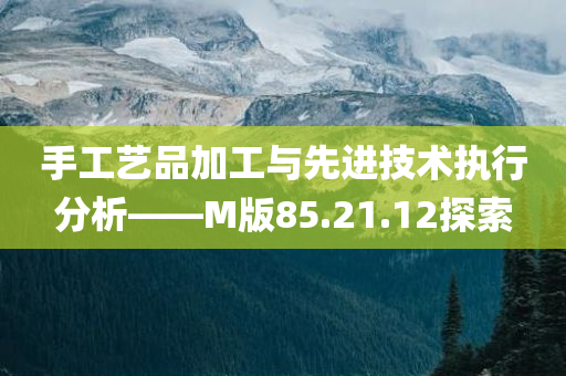 手工艺品加工与先进技术执行分析——M版85.21.12探索