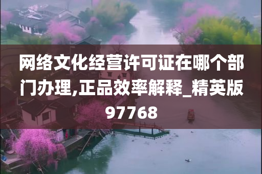 网络文化经营许可证在哪个部门办理,正品效率解释_精英版97768