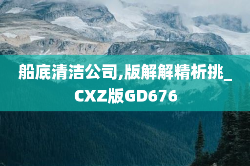 船底清洁公司,版解解精析挑_CXZ版GD676