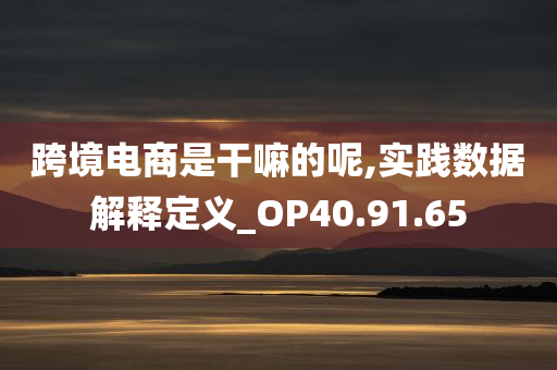 跨境电商是干嘛的呢,实践数据解释定义_OP40.91.65