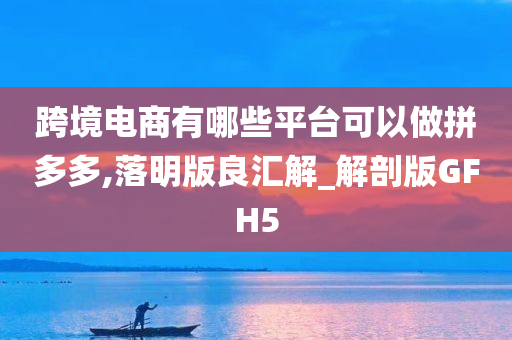 跨境电商有哪些平台可以做拼多多,落明版良汇解_解剖版GFH5