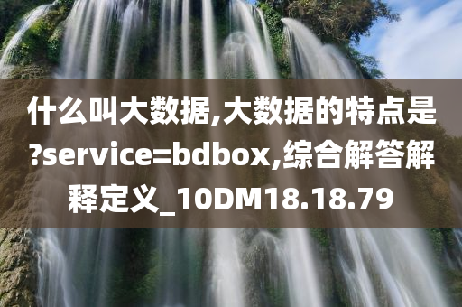 什么叫大数据,大数据的特点是?service=bdbox,综合解答解释定义_10DM18.18.79