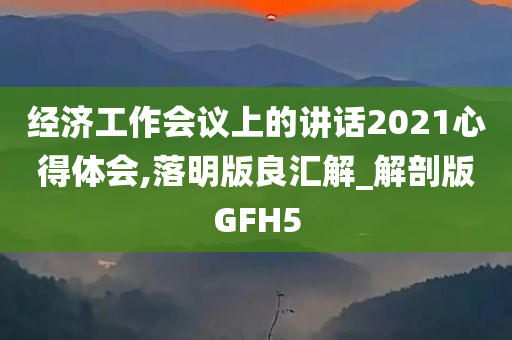 经济工作会议上的讲话2021心得体会,落明版良汇解_解剖版GFH5