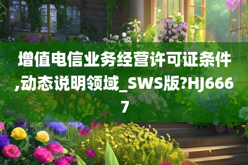 增值电信业务经营许可证条件,动态说明领域_SWS版?HJ6667