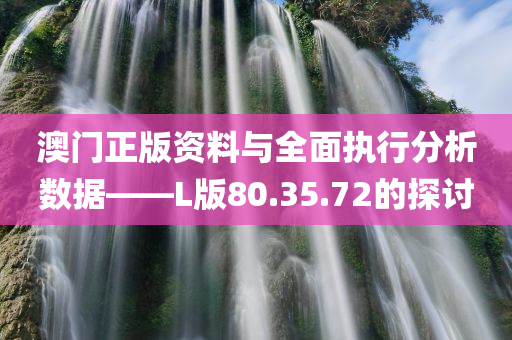 澳门正版资料与全面执行分析数据——L版80.35.72的探讨