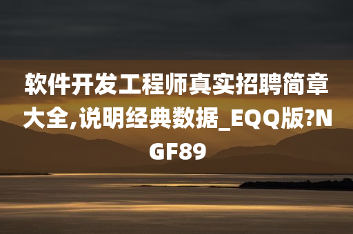 软件开发工程师真实招聘简章大全,说明经典数据_EQQ版?NGF89