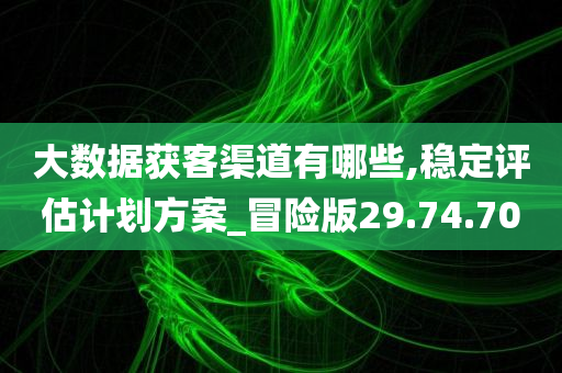 大数据获客渠道有哪些,稳定评估计划方案_冒险版29.74.70