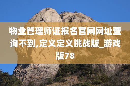 物业管理师证报名官网网址查询不到,定义定义挑战版_游戏版78