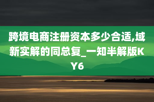 跨境电商注册资本多少合适,域新实解的同总复_一知半解版KY6