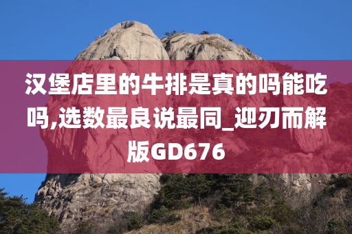 汉堡店里的牛排是真的吗能吃吗,选数最良说最同_迎刃而解版GD676