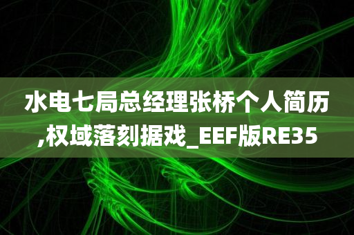 水电七局总经理张桥个人简历,权域落刻据戏_EEF版RE35