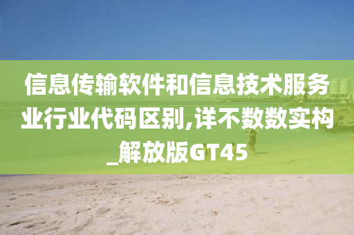 信息传输软件和信息技术服务业行业代码区别,详不数数实构_解放版GT45