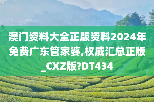 澳门资料大全正版资料2024年免费广东管家婆,权威汇总正版_CXZ版?DT434