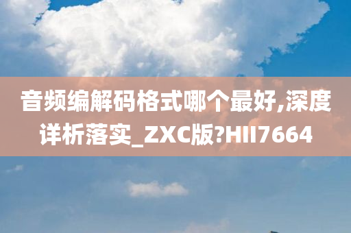 音频编解码格式哪个最好,深度详析落实_ZXC版?HII7664