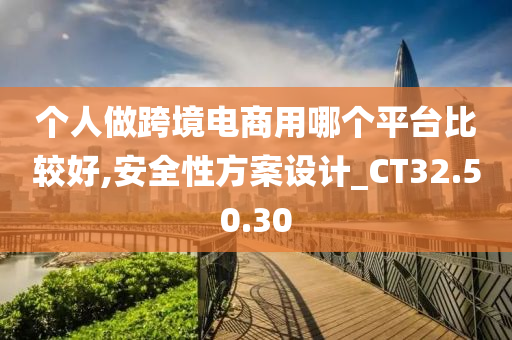 个人做跨境电商用哪个平台比较好,安全性方案设计_CT32.50.30