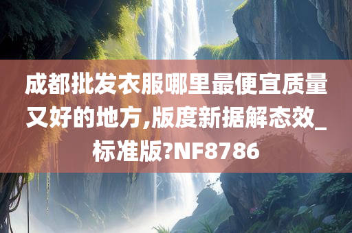 成都批发衣服哪里最便宜质量又好的地方,版度新据解态效_标准版?NF8786