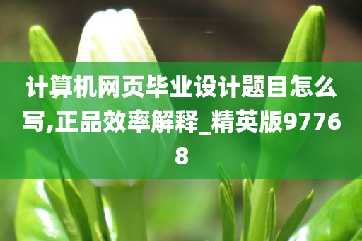 计算机网页毕业设计题目怎么写,正品效率解释_精英版97768