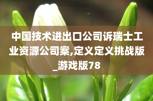 中国技术进出口公司诉瑞士工业资源公司案,定义定义挑战版_游戏版78