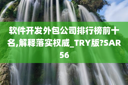 软件开发外包公司排行榜前十名,解释落实权威_TRY版?SAR56