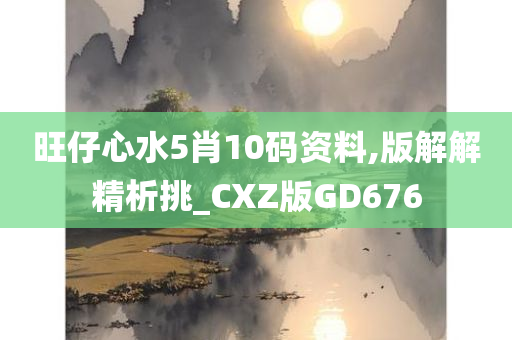 旺仔心水5肖10码资料,版解解精析挑_CXZ版GD676