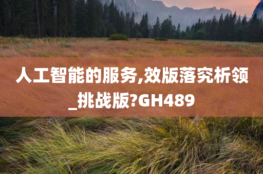 人工智能的服务,效版落究析领_挑战版?GH489