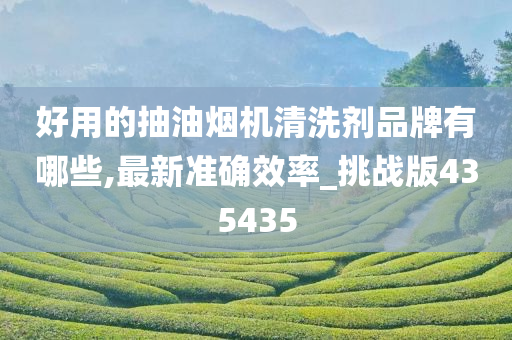 好用的抽油烟机清洗剂品牌有哪些,最新准确效率_挑战版435435