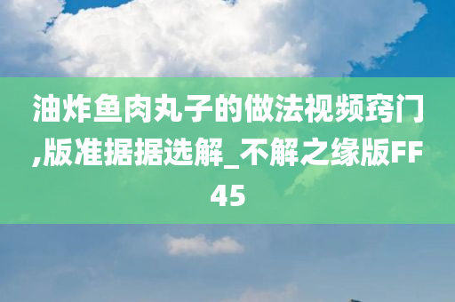 油炸鱼肉丸子的做法视频窍门,版准据据选解_不解之缘版FF45