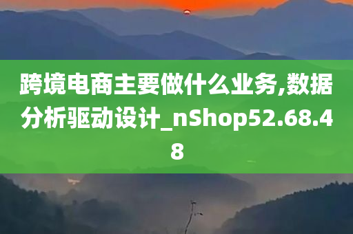 跨境电商主要做什么业务,数据分析驱动设计_nShop52.68.48