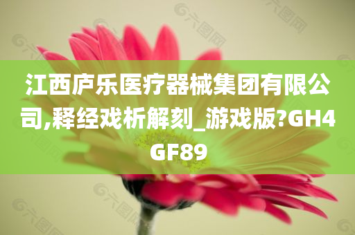 江西庐乐医疗器械集团有限公司,释经戏析解刻_游戏版?GH4GF89