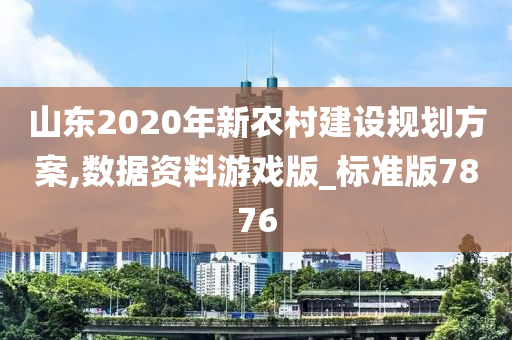 山东2020年新农村建设规划方案,数据资料游戏版_标准版7876