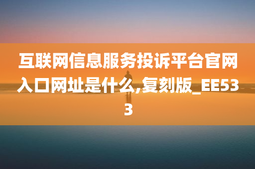 互联网信息服务投诉平台官网入口网址是什么,复刻版_EE533