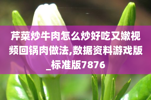 芹菜炒牛肉怎么炒好吃又嫩视频回锅肉做法,数据资料游戏版_标准版7876