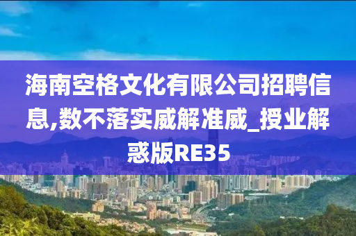 海南空格文化有限公司招聘信息,数不落实威解准威_授业解惑版RE35