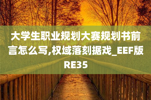 大学生职业规划大赛规划书前言怎么写,权域落刻据戏_EEF版RE35