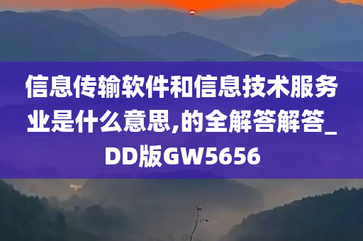 信息传输软件和信息技术服务业是什么意思,的全解答解答_DD版GW5656