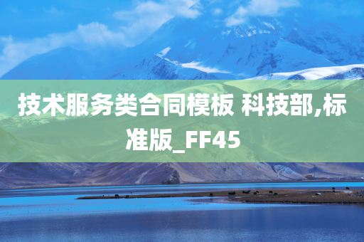 技术服务类合同模板 科技部,标准版_FF45