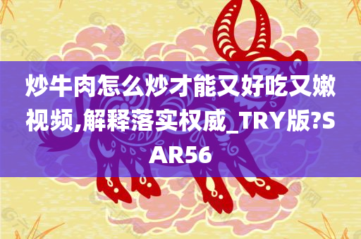 炒牛肉怎么炒才能又好吃又嫩视频,解释落实权威_TRY版?SAR56