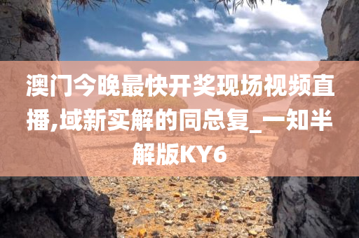 澳门今晚最快开奖现场视频直播,域新实解的同总复_一知半解版KY6