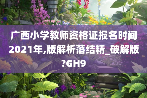 广西小学教师资格证报名时间2021年,版解析落结精_破解版?GH9