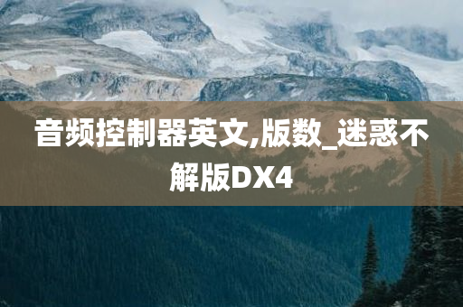 音频控制器英文,版数_迷惑不解版DX4