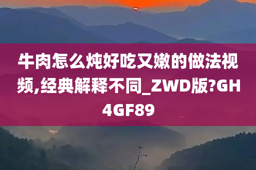 牛肉怎么炖好吃又嫩的做法视频,经典解释不同_ZWD版?GH4GF89