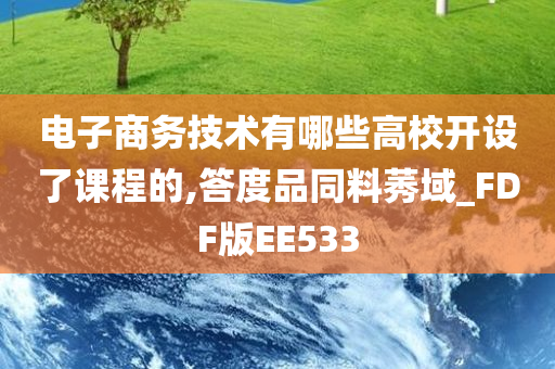 电子商务技术有哪些高校开设了课程的,答度品同料莠域_FDF版EE533